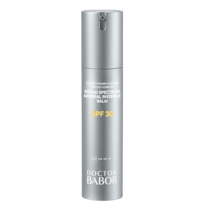 DOCTOR BABOR Mineral Invisible Balm SPF 30 – mineralischer Sonnenschutz für das Gesicht mit unsichtbarem Finish und Hautschutz
