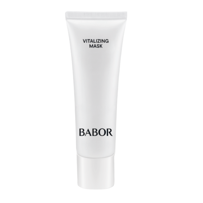 BABOR Vitalizing Mask in schlanker, weißer Tube, revitalisierende Gesichtsmaske für mehr Ausstrahlung, Frische und ein sichtbar belebtes Hautbild.